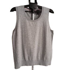 Talbots Women’s Gray Grandpa Style Knit Crew Neck Vest Size XL